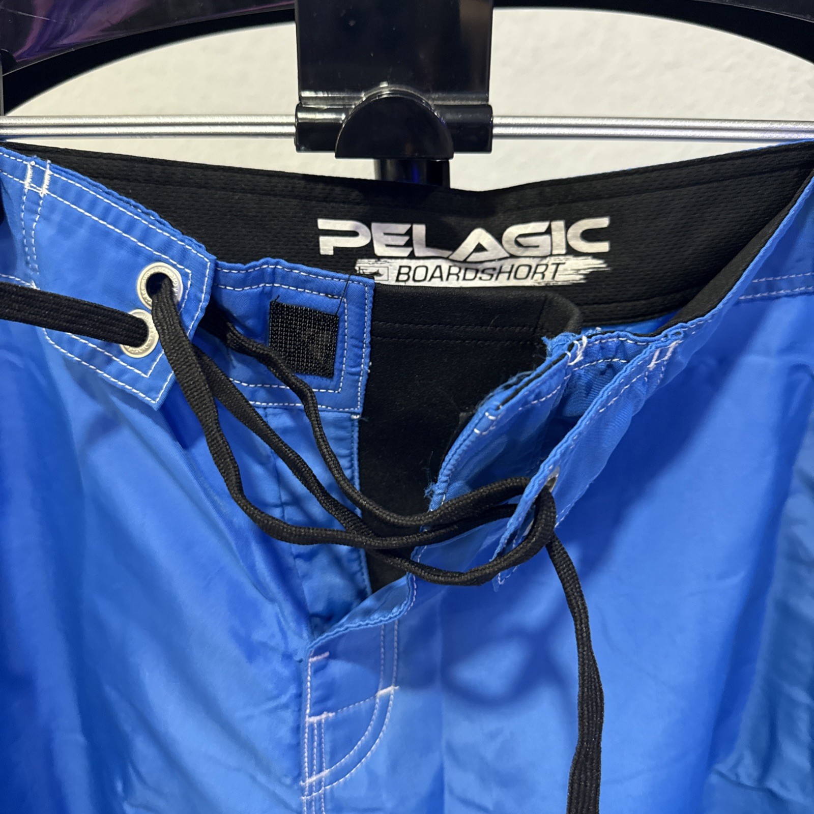 Pelagic Blackfin Men’s Board Shorts, Blue, Fishing Swim Trunk, Nylon, size 40