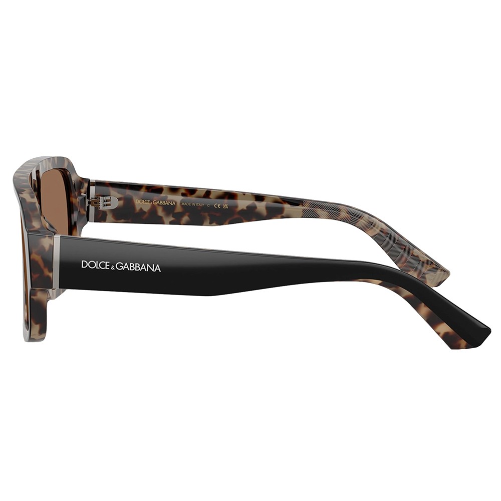 Dolce & Gabbana DG 4516 341773 Black on Red Havana Plastic Sunglasses Brown Lens