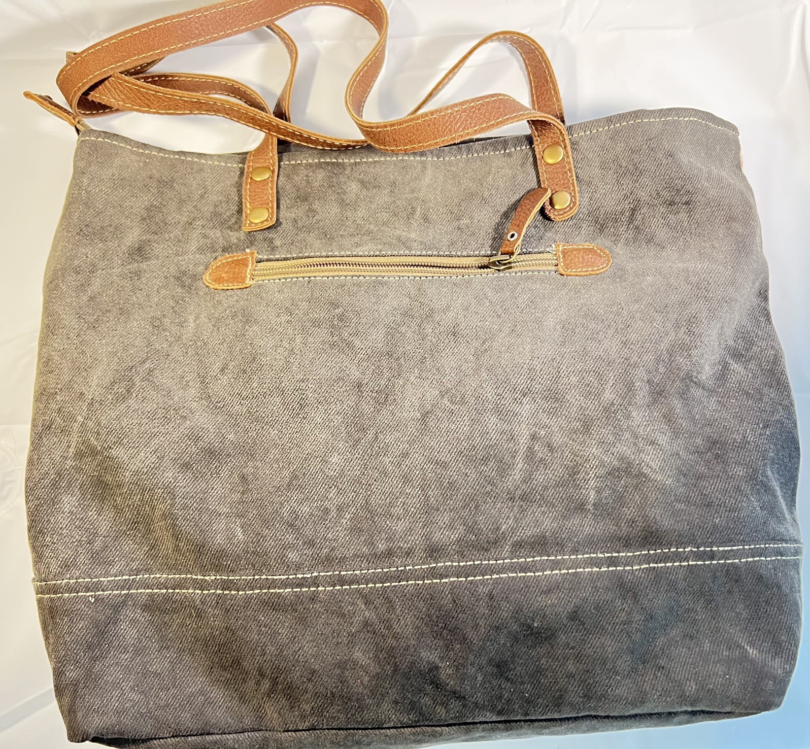 Myra Large Canvas and Leather Purse Shoulder Bag in Pink Floral Flowers