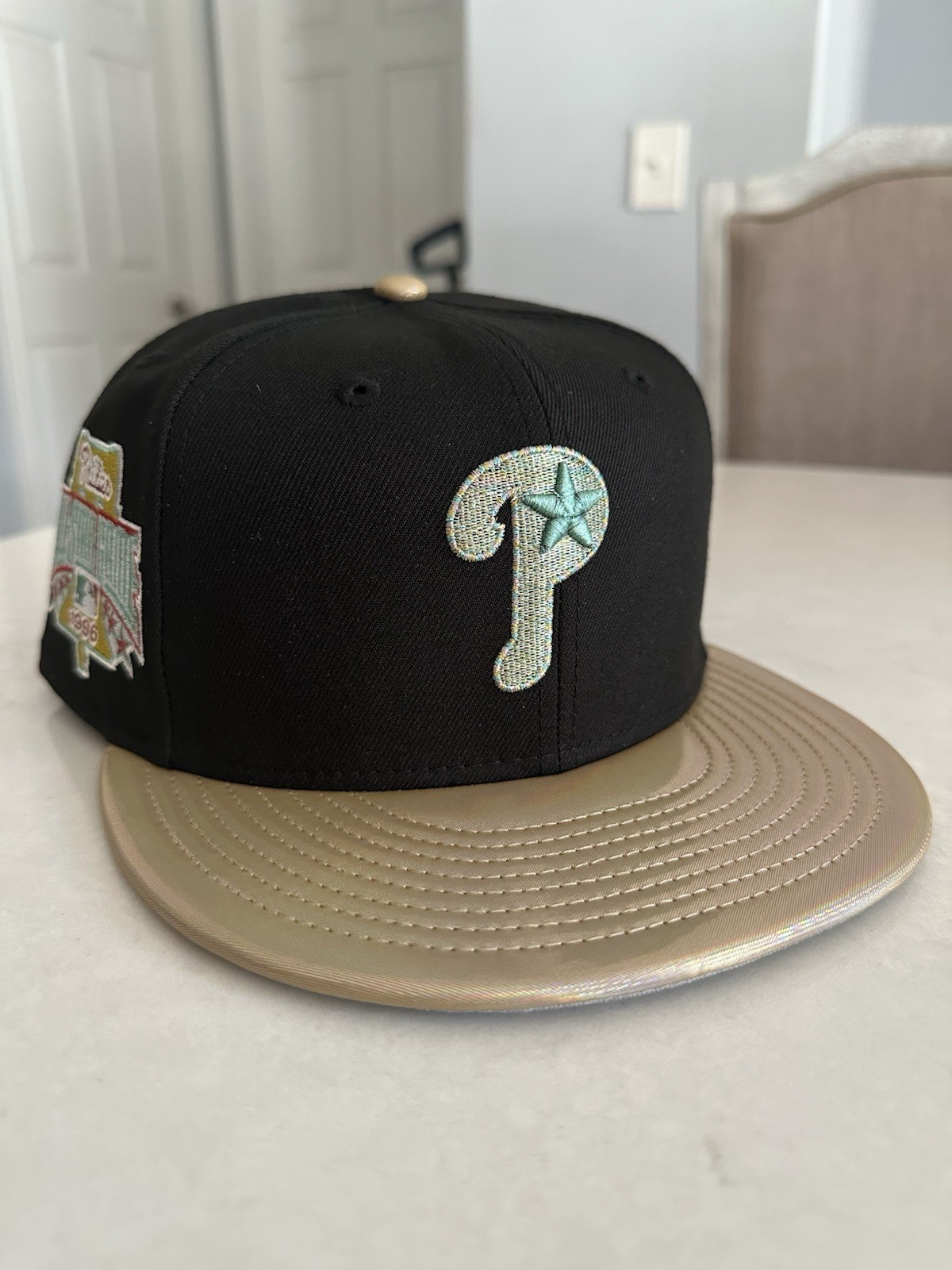 7 1/2 Hat Club Marine Metallics Philadelphia Phillies New Era 1996 Black IN HAND