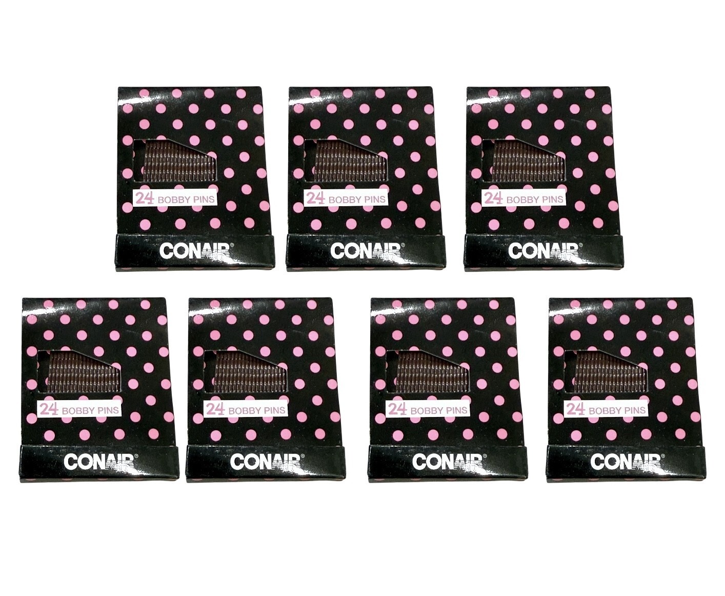 Lot of 7 Packs Conair 2″ Bobby Pins, 24 Count (168 Total) – Brown