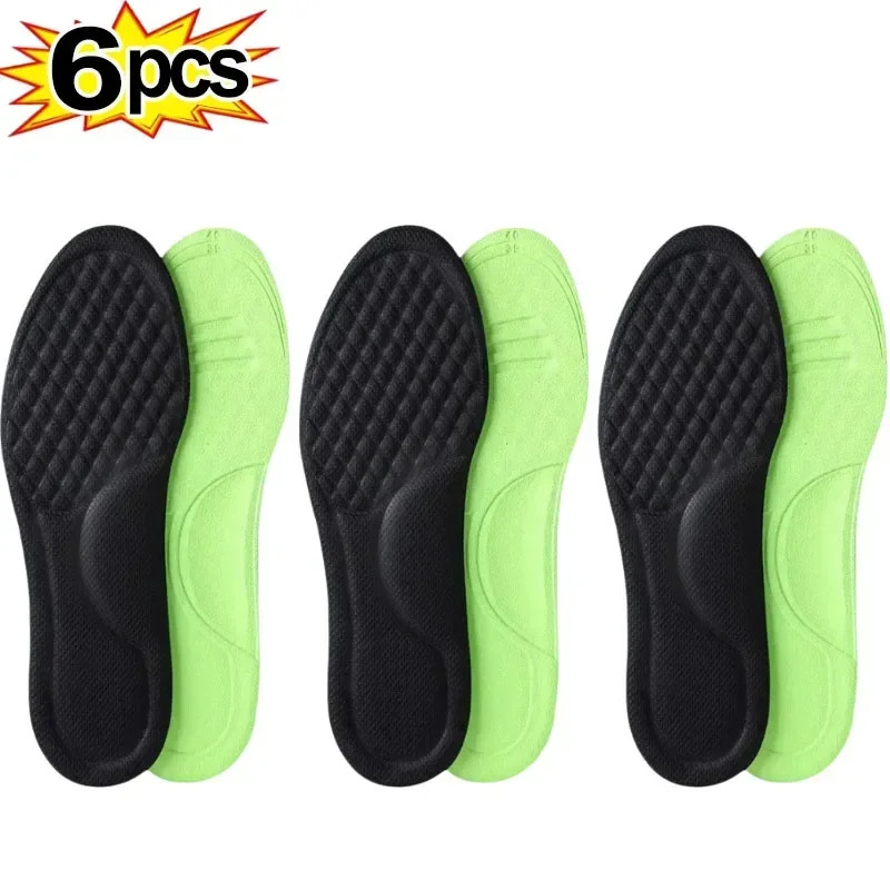 2/6pcs Soft Memory Foam Orthopedic Insoles Deodorizing Insole Shoes Sports Abso