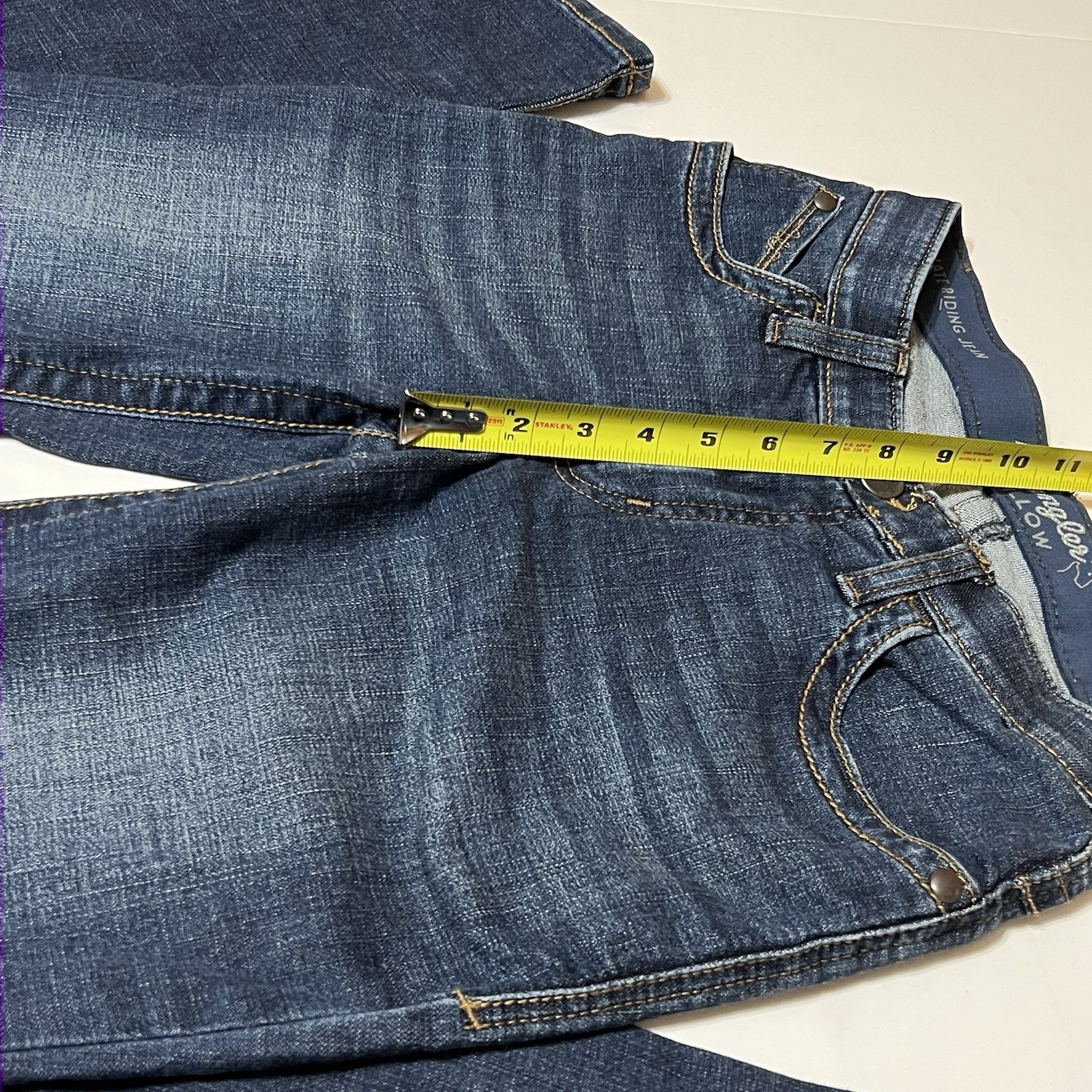 Wrangler Willow Ultimate Riding Jeans Boot Cut Women 7×34 (30×33) Stretch Blue
