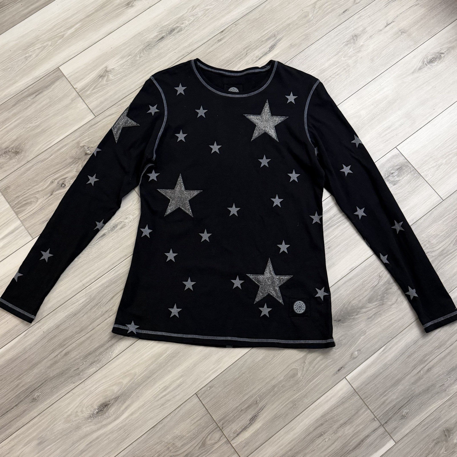 Double D Ranch Womens Long Sleeve Cotton Shirt Beaded Stars All Over Size XL