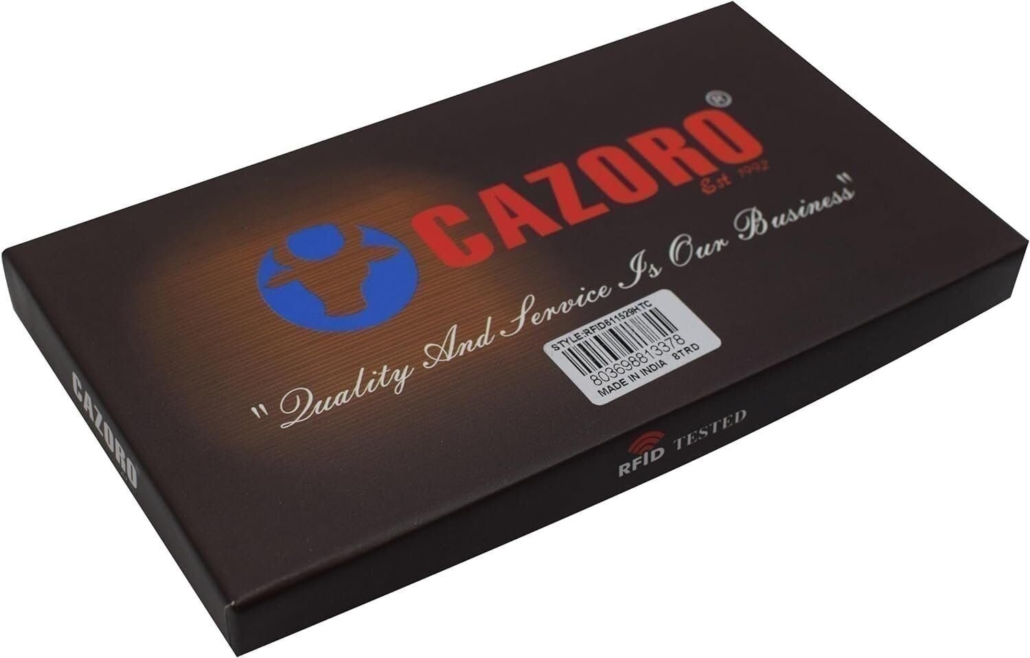 CAZORO Bifold Long Wallet RFID Blocking Genuine Vintage Leather for Men