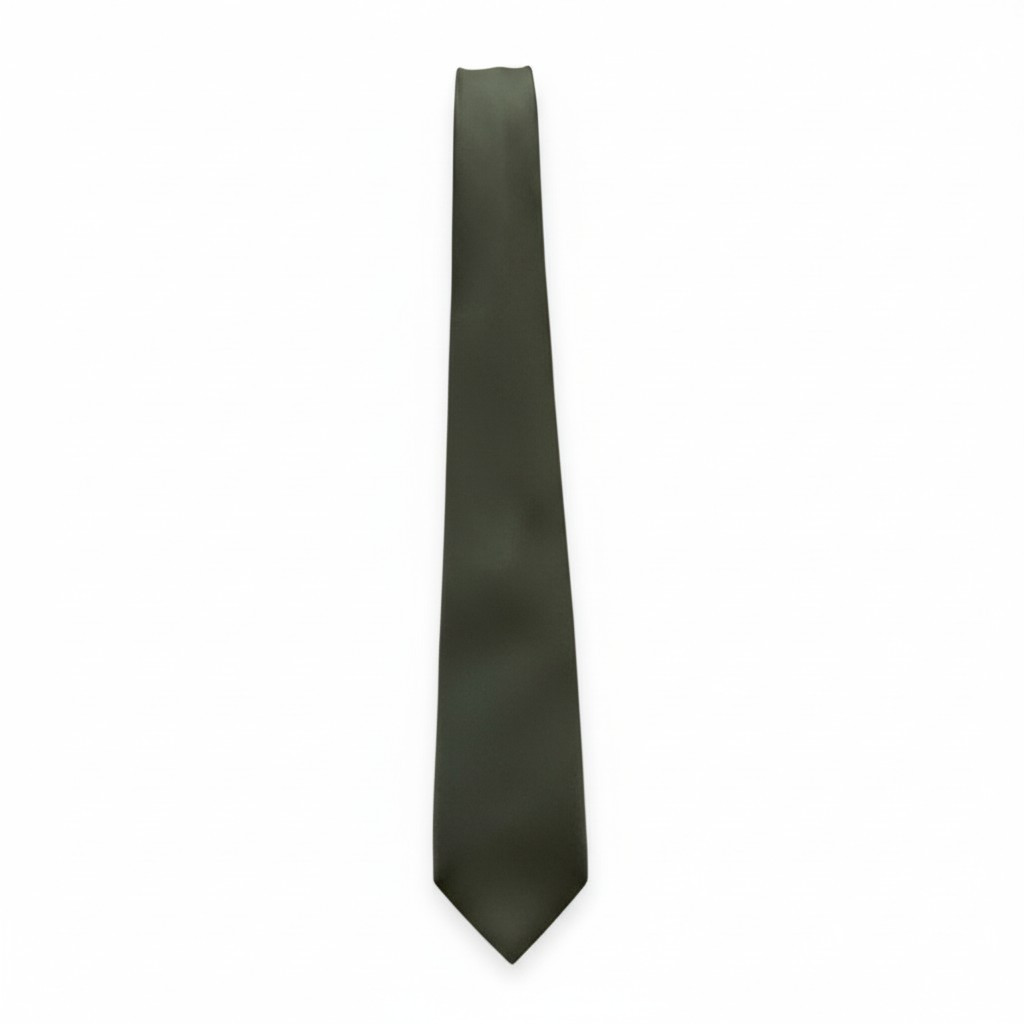 Vintage 1980s USA Military Necktie / Black, Olive Drab, and Khaki