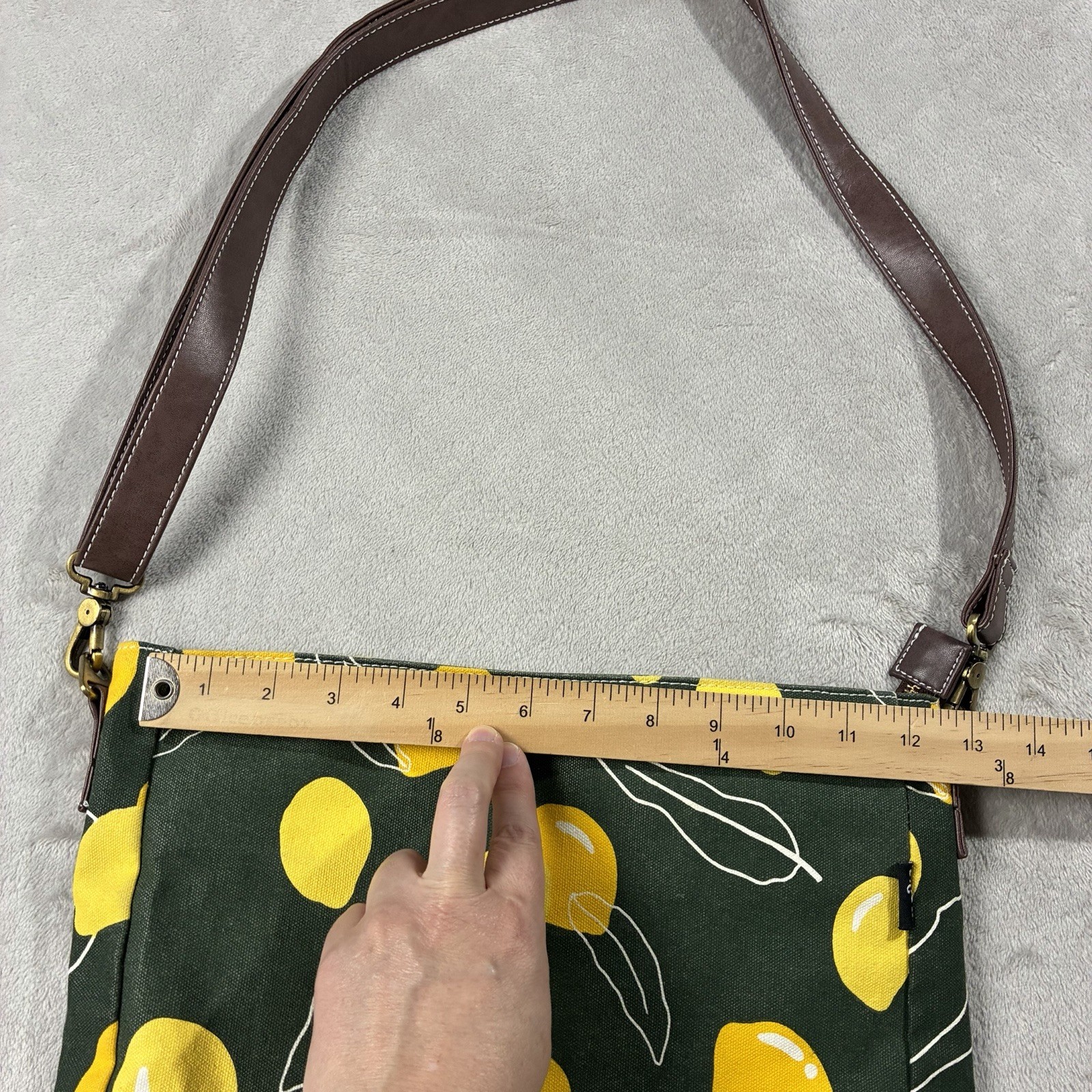 Maika Crossbody City Sling Canvas Bag Lemon Print Eco-Friendly Sustainable Chic