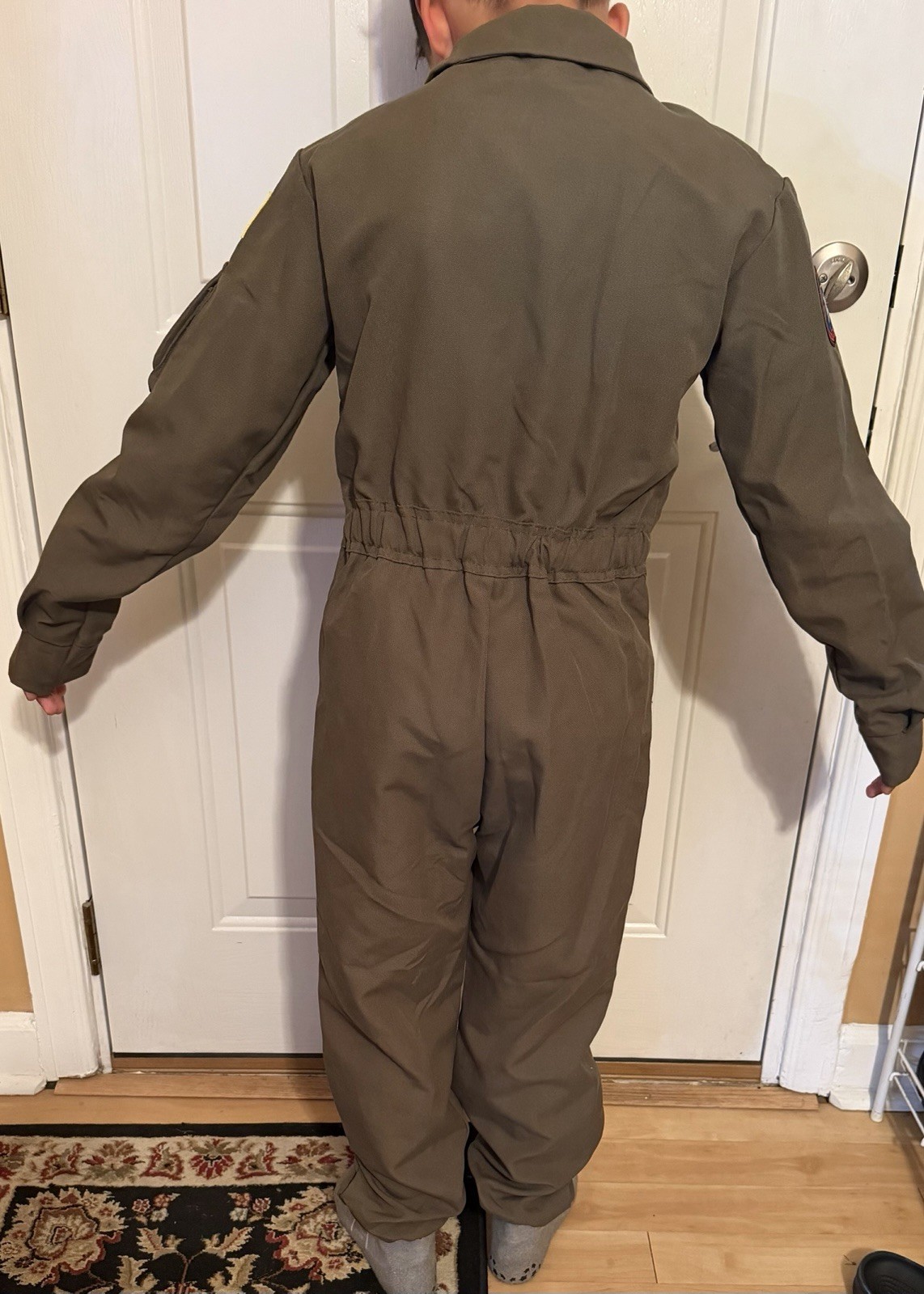 Top Gun Maverick Green Polyester Flight Suit w/ Patches Zip medium 8/10