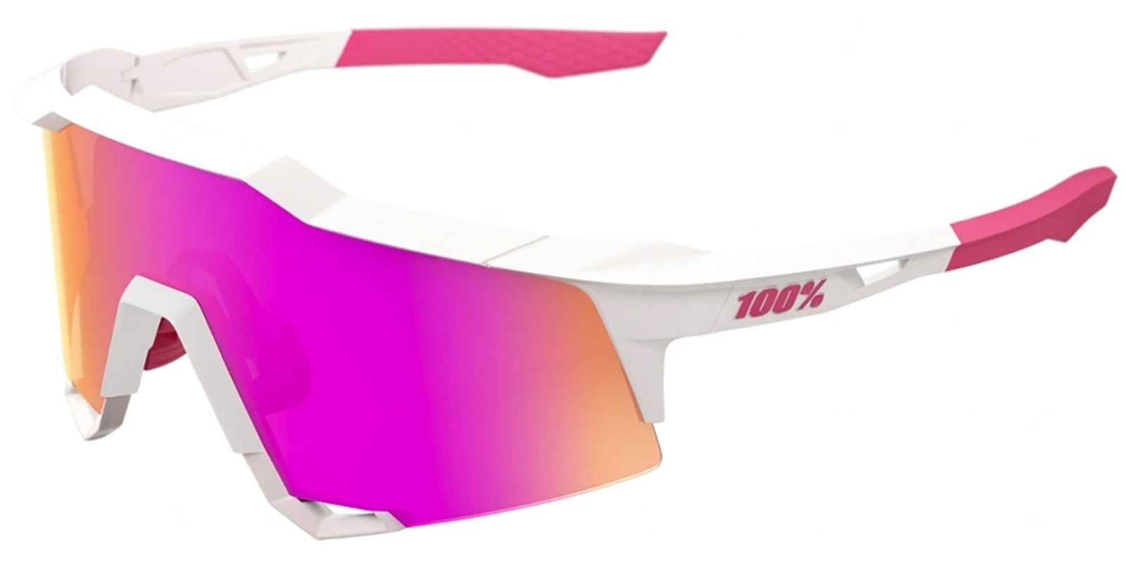 100% Speedcraft Matte White Shield Wrap w/ HiPER Mirror Lens – 60007-00044
