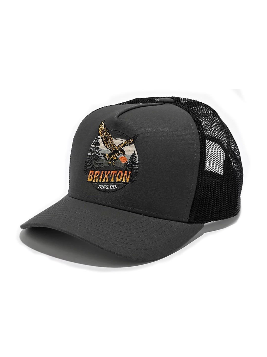 Brixton Waller Snapback Hat Grey Black Eagle Patch New With Tags