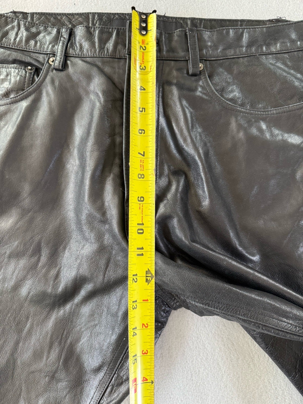 Vintage Guess GJ Leather Pants Mens 36×31 Black Bootcut Y2K Moto Biker Rocker