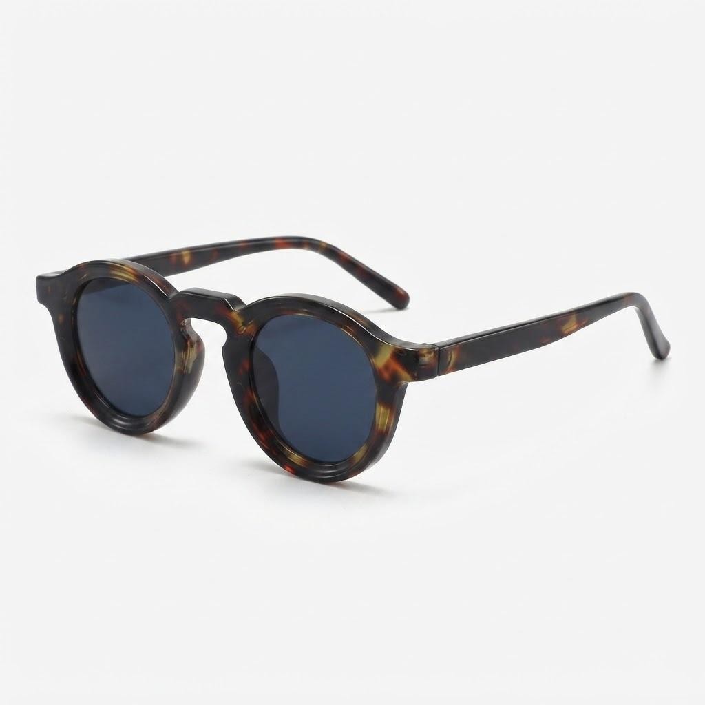 1397 Tortoiseshell Sunglasses Round Type Wellington Vintage Style Blue Lens
