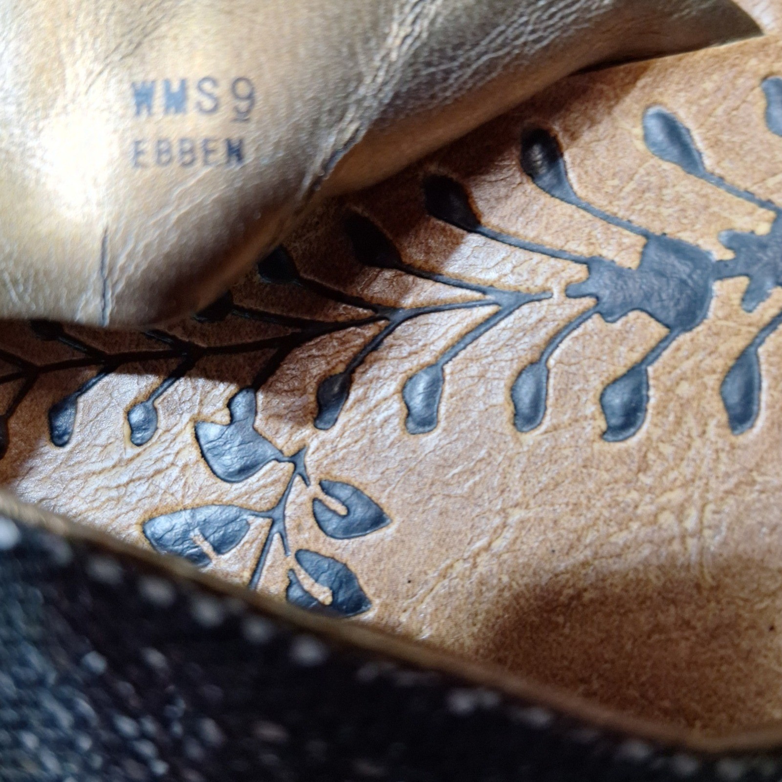 Report Ebben Womens 9 Flip Flop Sandals Black Glitter Gold Knot Tan Floral Flat