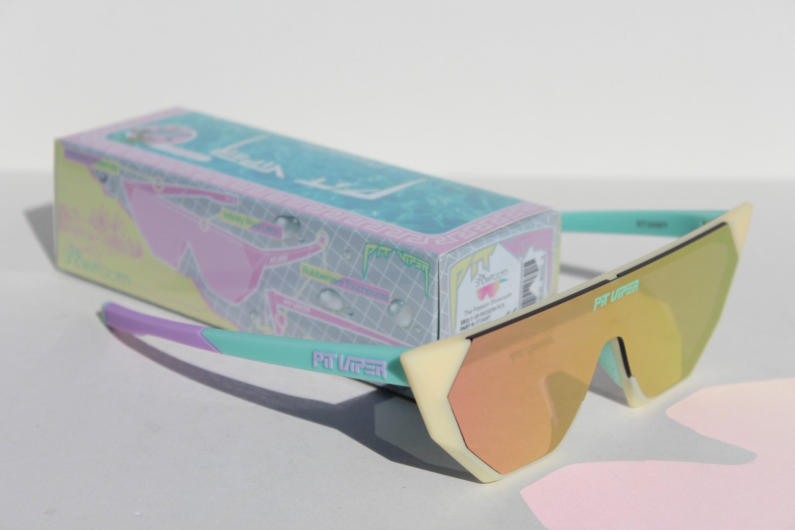 PIT VIPER The Passion Showroom Sunglasses Blue/White/Purple/Pink Revo NEW