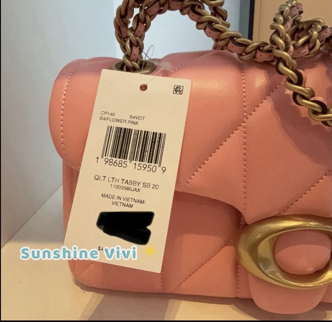 NWT COACH CP149 Tabby Shoulder Bag 20 Quilting nappa Leather FLOWER PINK