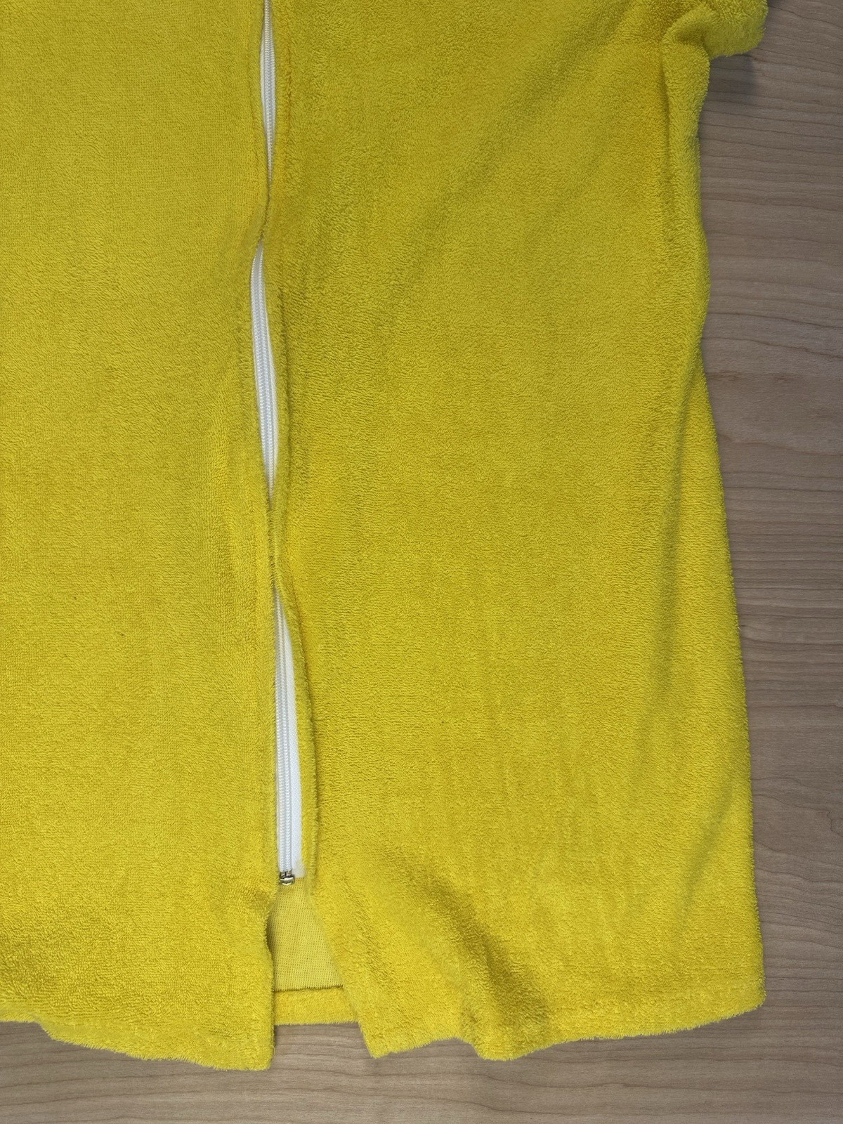 vintage 80’s JC PENNY california YELLOW TERRY CLOTH BEACH COVERUP large HOOD