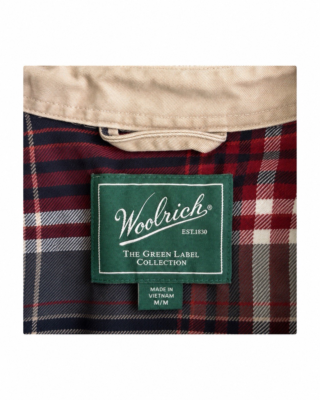 Woolrich Shirt Jacket men medium Flannel Lined Shacket khaki side pockets cotton