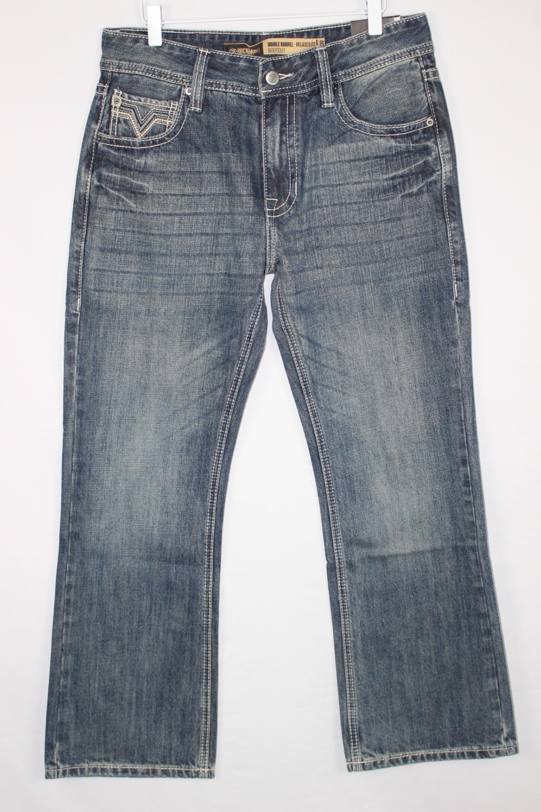 Rock & Roll Denim Men’s Double Barrel Relaxed Boot Cut Jeans Medium Vintage