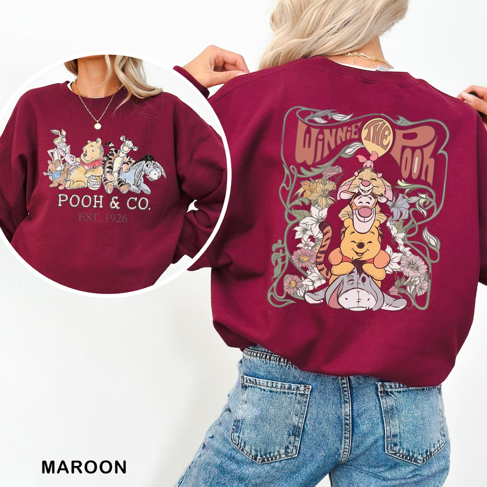 Winnie the Pooh Friends Sweatshirt, Pooh Tigger Piglet Eeyore Sweatshirt, 203103