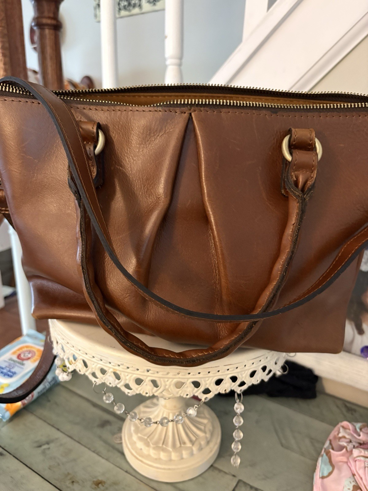 patricia nash handbag Zora Gorgeous Leather In A Medium Rich Brown Never Used