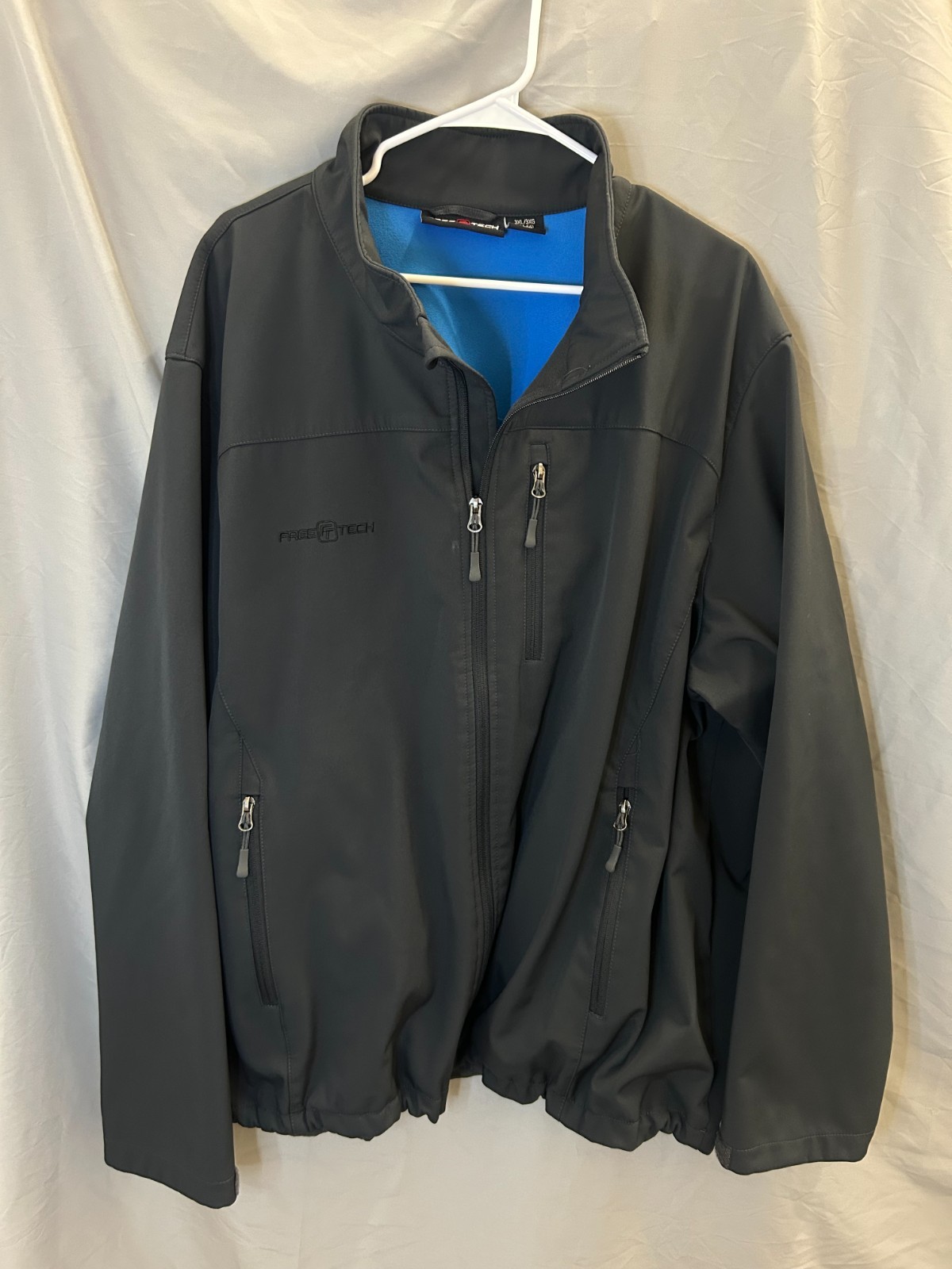 Free Tech Jacket Men’s 3XL Dark Gray Soft Shell Performance Wear Full Zip