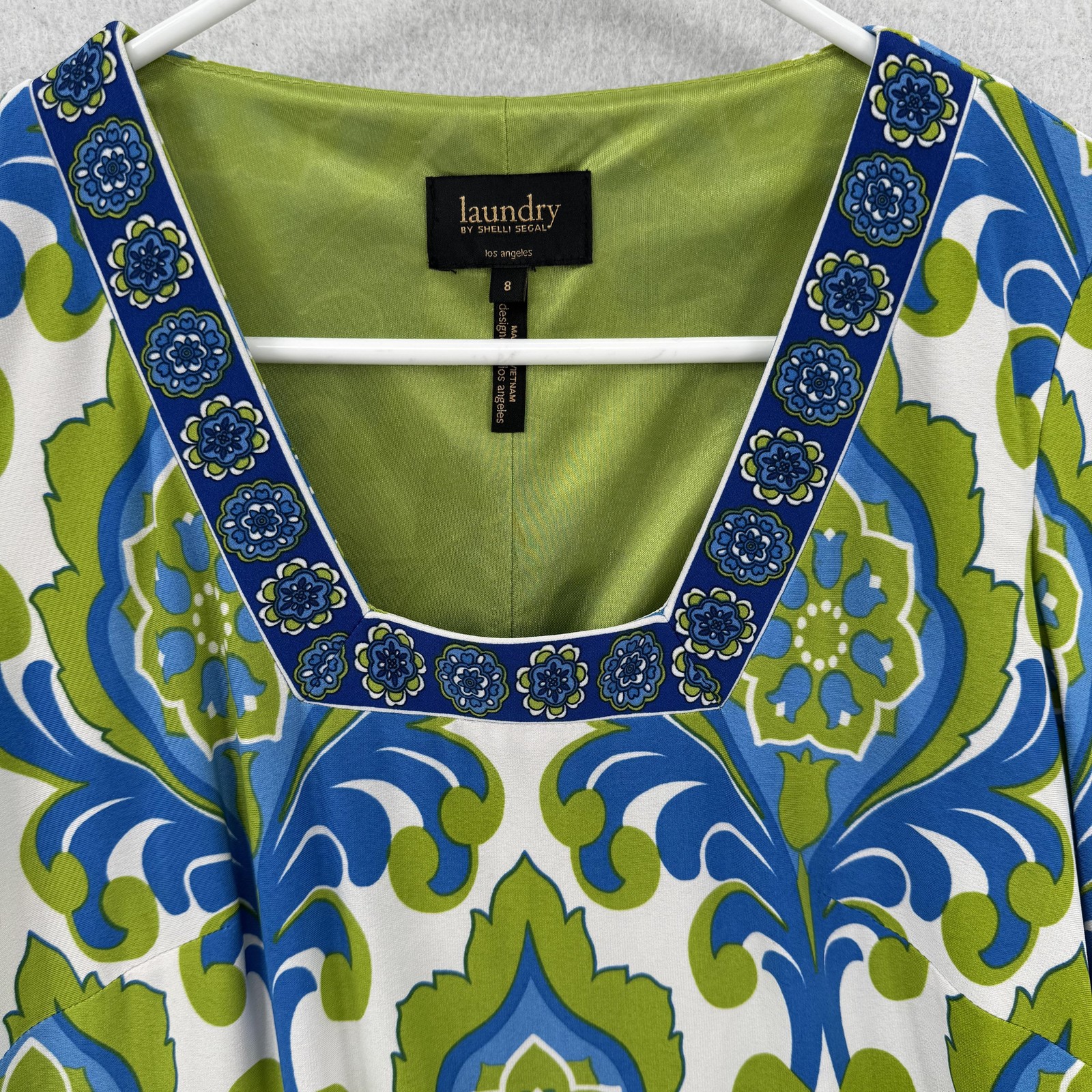 Laundry by Shelli Segal Dress Womens 8 Boho Floral Geometric Tunic Retro