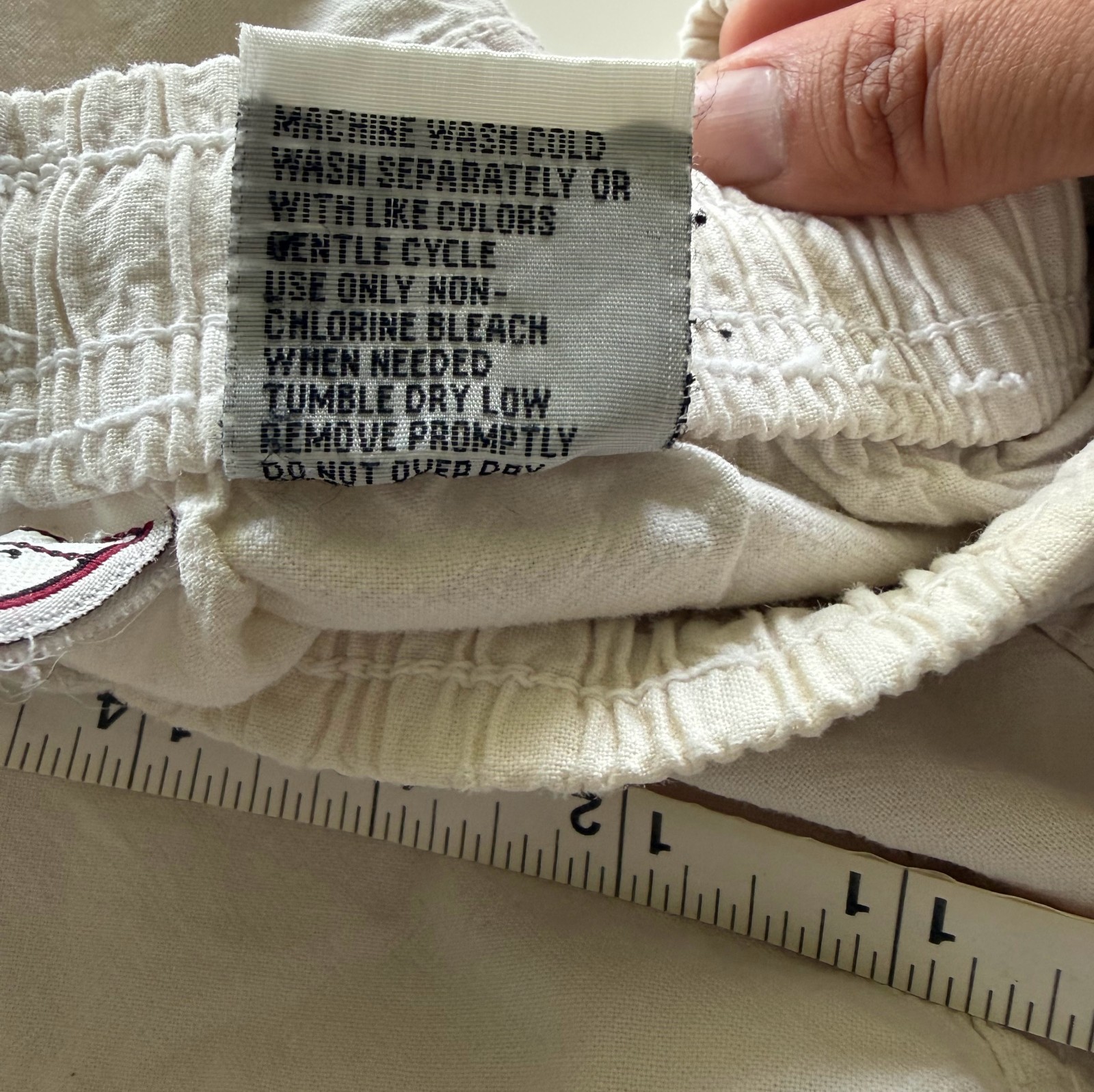 Vintage 90s Regton USA Cream Cotton Capri Pants Size M Utility Cargo Sailcloth
