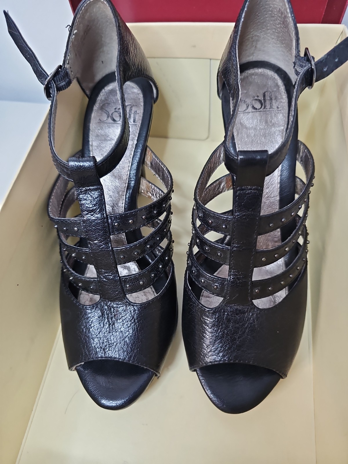 Sofft Rialto Black Strappy Open Toe Dress Sandals Women’s Size 8.5 NIB