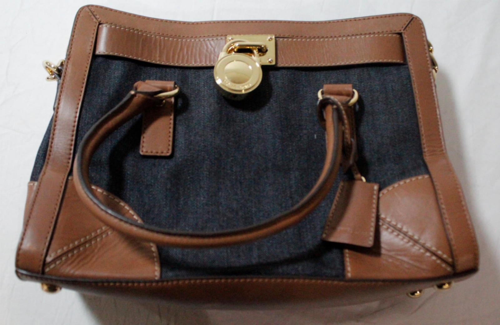 Michael Michael Kors Women’s Corner Frame Hamilton EW Satchel MP7 Dark Denim NS