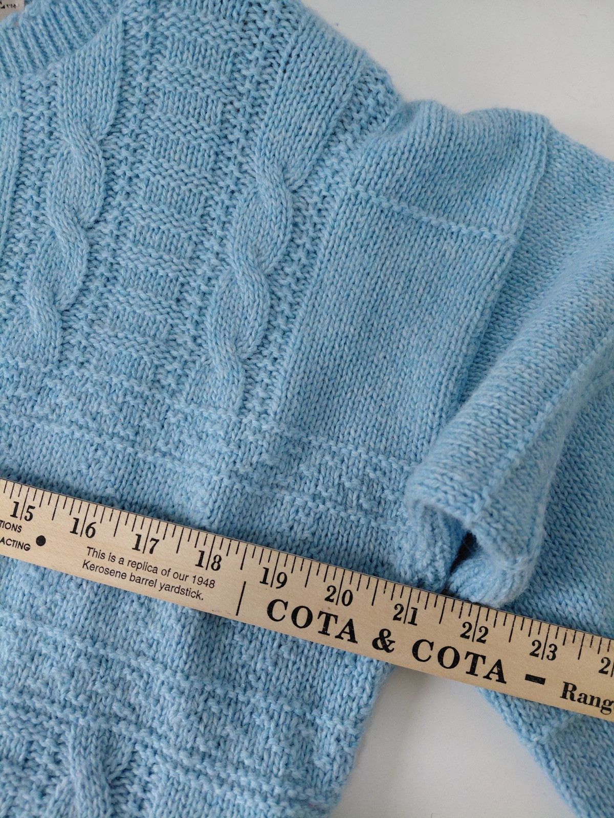 Waterville Cable Knit Pullover Blue Sweater Womens Medium