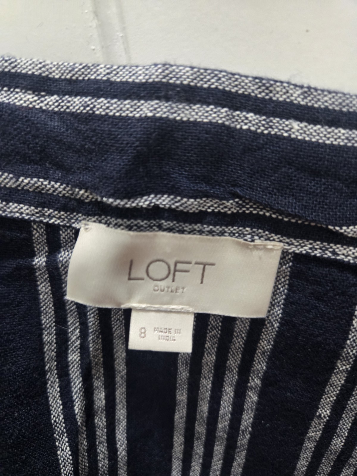 Loft Linen Tank Top Navy with White Stripes, Broad Straps – Adjustable
