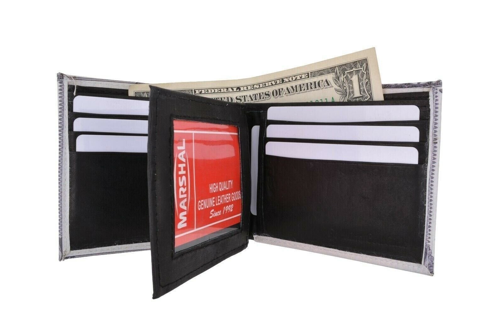 Men’s US 100 Dollar Bill Leather Bifold Card Photo Holder Wallet Handbag Purse