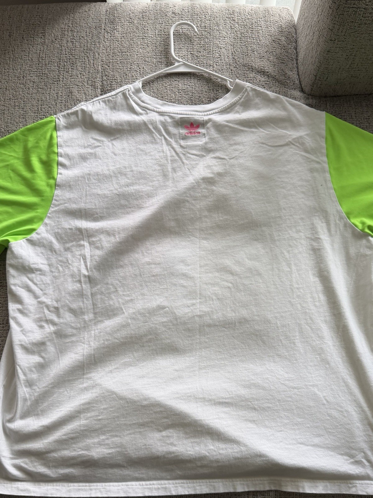 adidas Jeremy Scott Men’s 2XL Cotton Jersey Graphic Logo T-Shirt White/Green