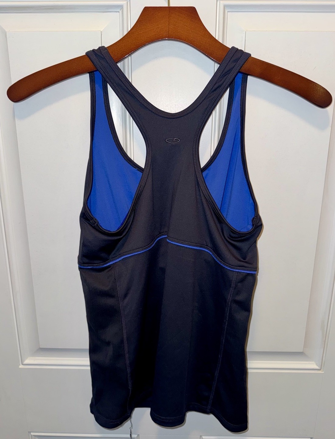 Champion Womens Stretch Polyester Racerback Black Tank Top Built In Bra Large