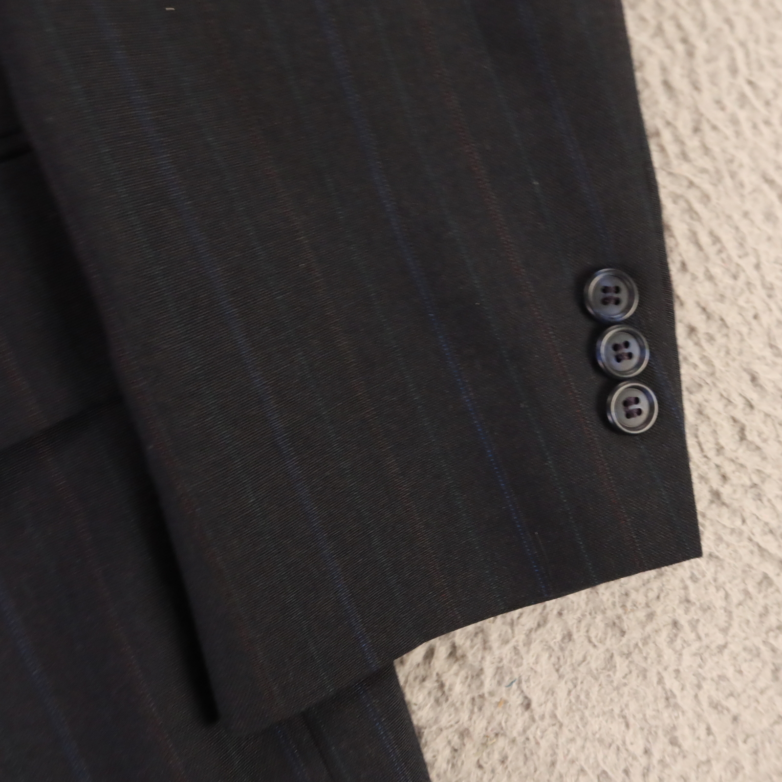 Towncraft Jacket S Blue Pinstripe Wool Polyester Worsted Wool Twill Blazer 38R