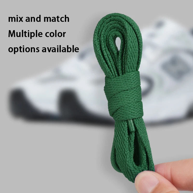 0.8CM Flat Polyester Shoelaces, Multi-Color Replacement Laces, Durable Stretchy