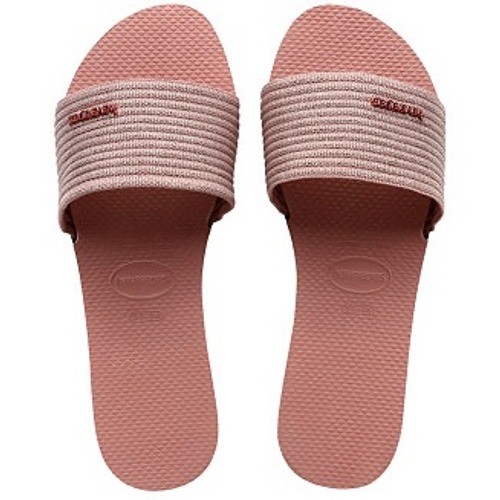 Havaianas You St. Tropez Shine Sandals Crocus Rose Pink Metallic Slides 4147312