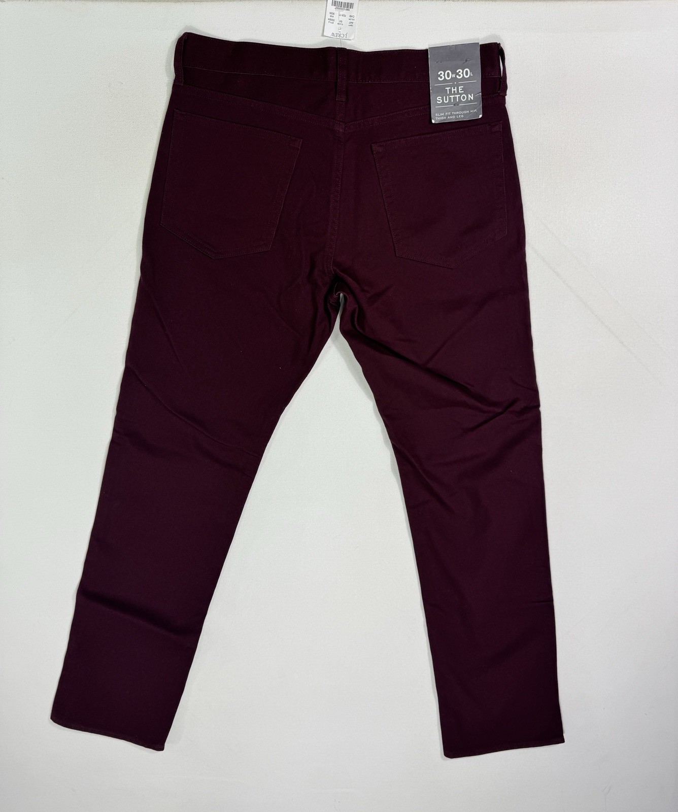 J Crew The Sutton Men’s 30×30 (30×29) NWT Maroon Chino Pants Slim Fit Modern