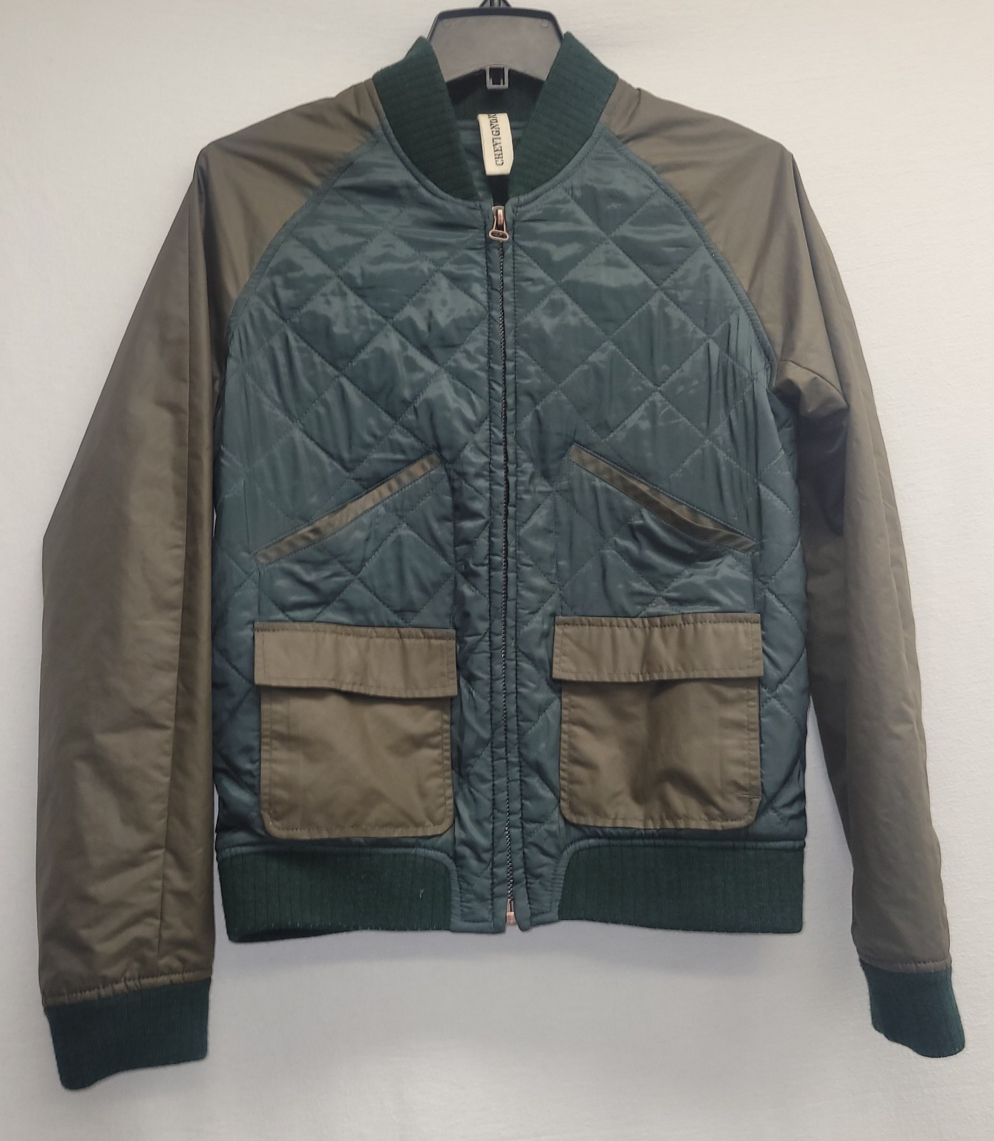 Chevignon Womens Quilted Full Zip Windbreaker/Color Green/Size Medium*SEE NOTES*