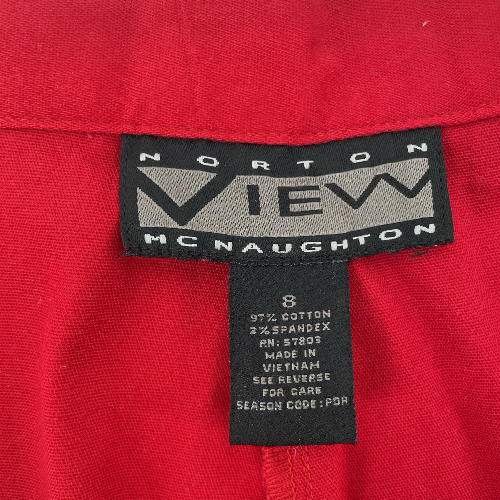NWT Norton McNaughton Womens Red Dress Pants Size 8 Straight Leg Career
