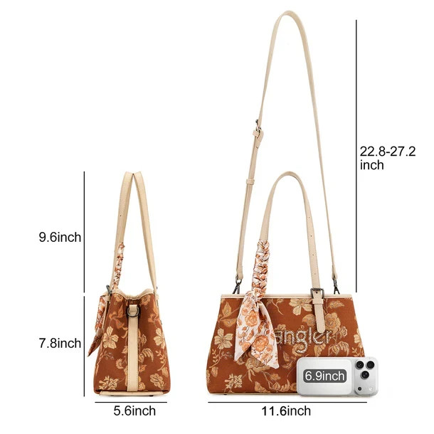 Wrangler Floral Printed Braided Scarf Crossbody Bag