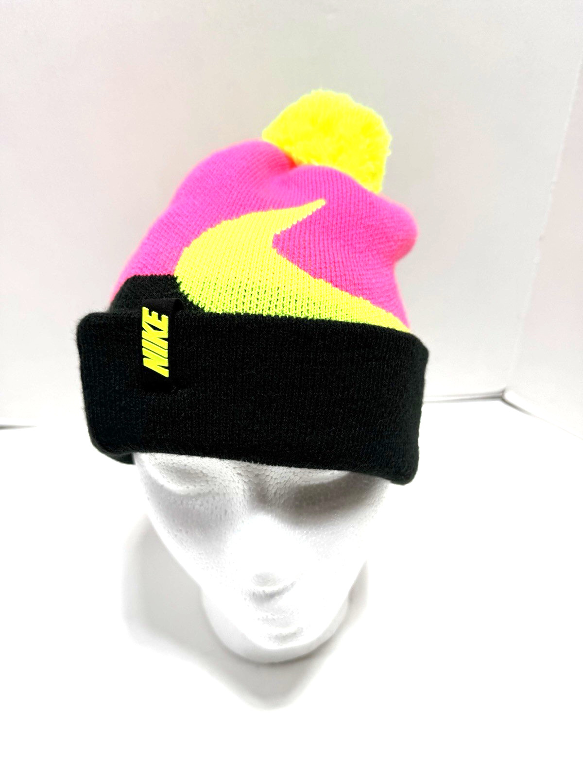 Nike Kids Youth Beanie Hyper Pink Black Volt Green Yellow Ski Retro Winter New