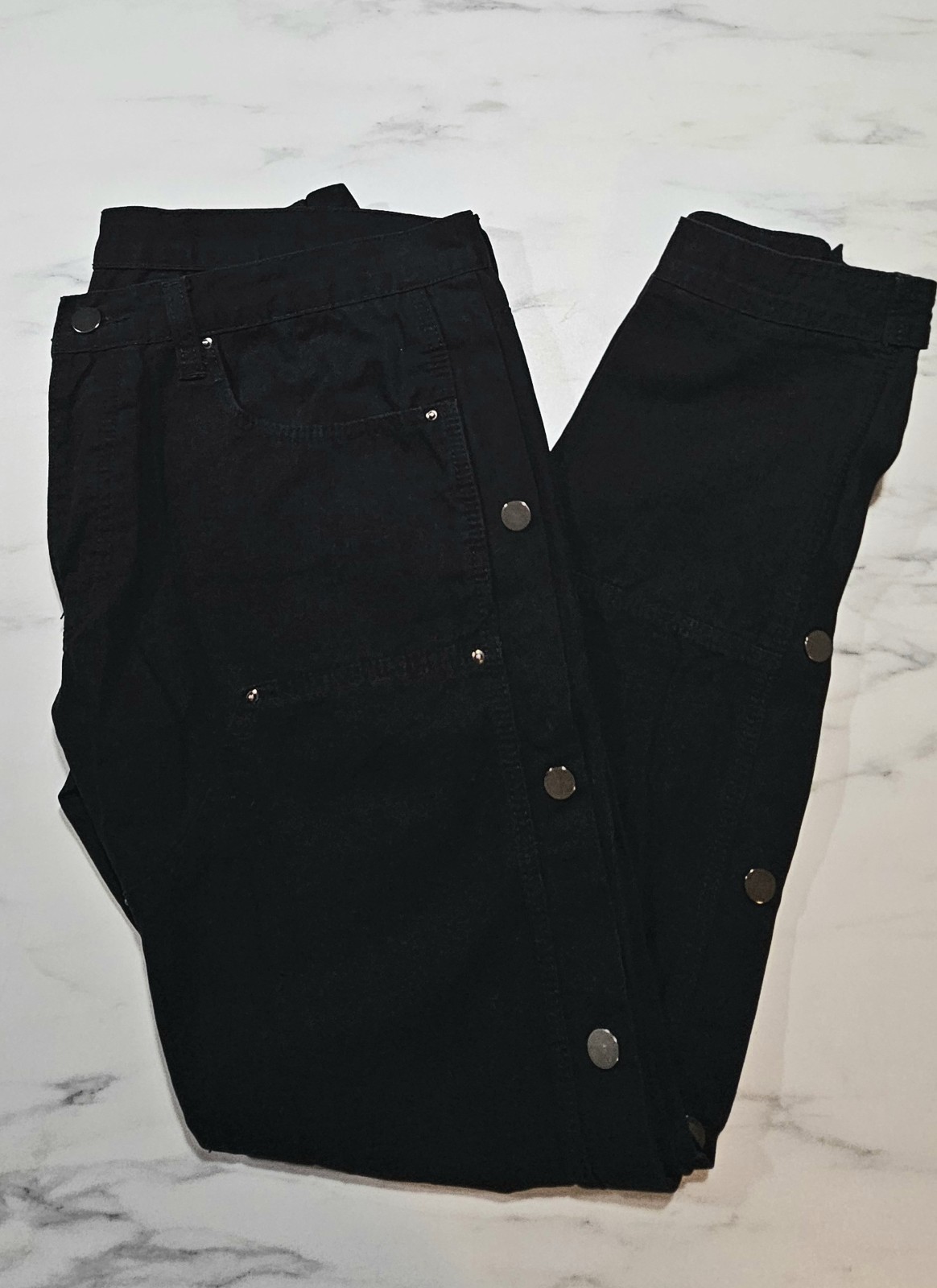 mnml Men’s Black Dark Wash Denim Jeans Slim Skinny Mid Rise Button Zip 5-Pocket