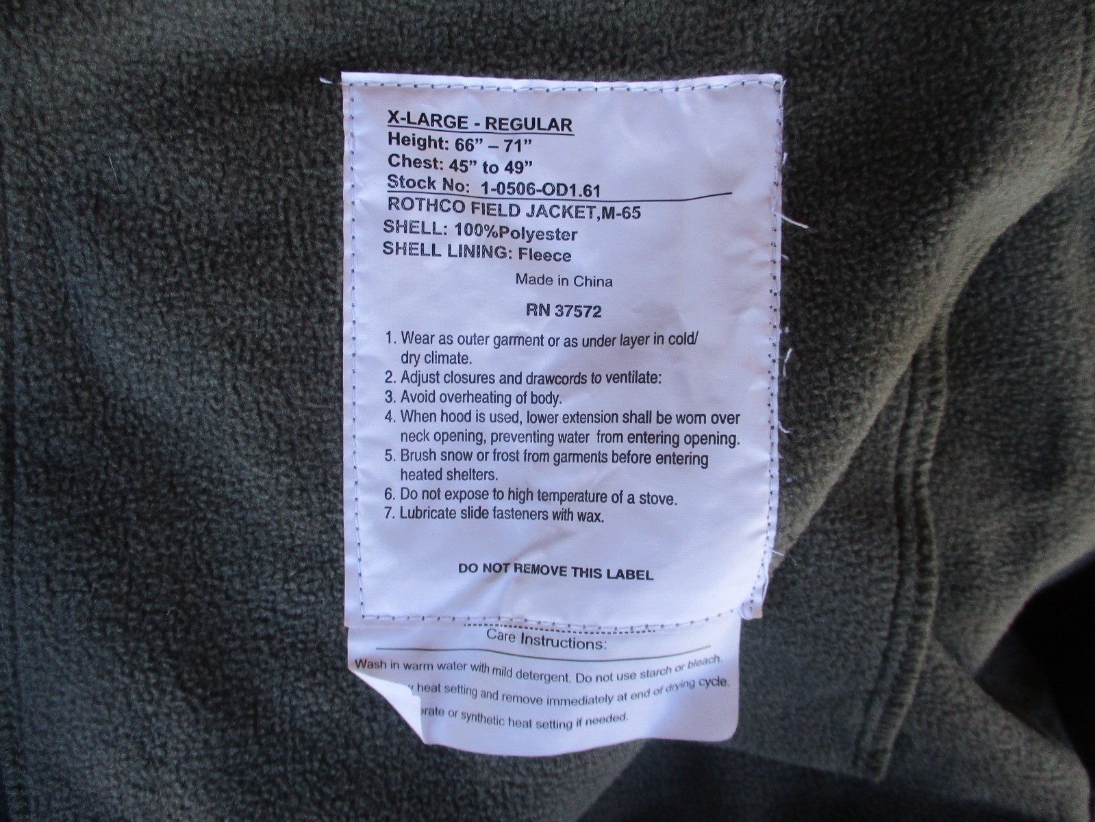 NWT Rothco VIETNAM WAR VETERAN Soft Shell M-65 Tactical Field Jacket, M65, XL