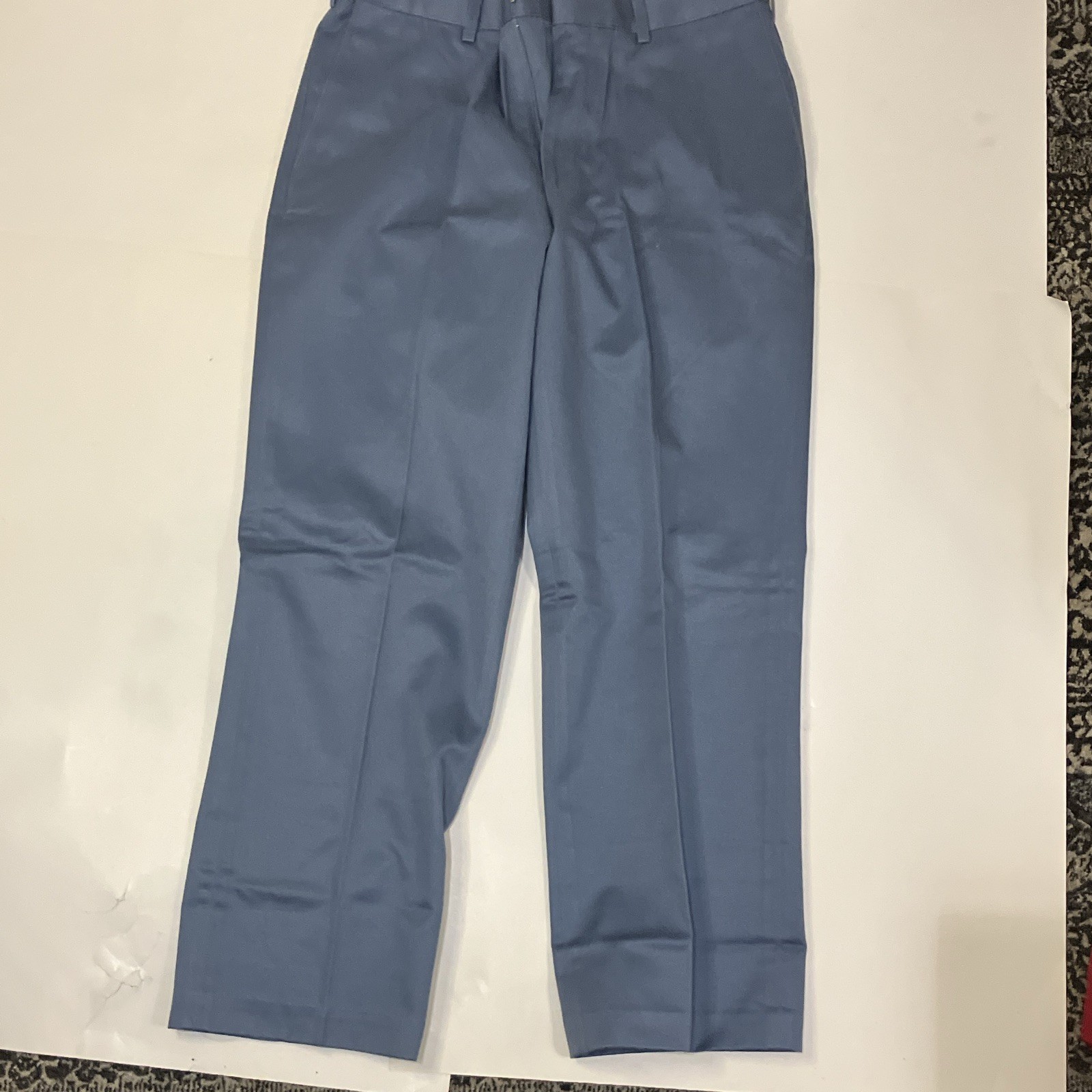 Perry Ellis Portfolio Men’s Blue Cotton Solid Pleated Dress Pants 32W