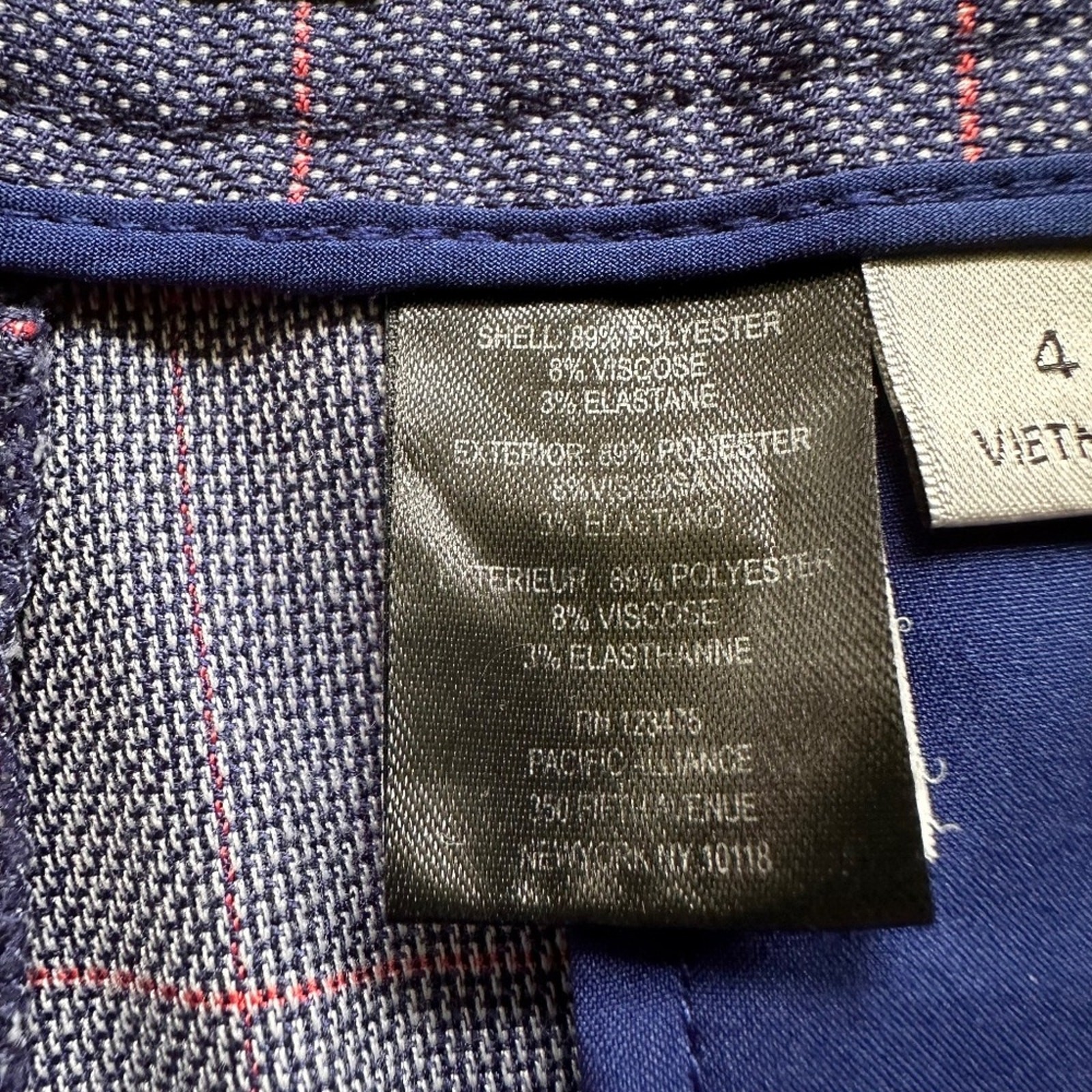 Tahari by Arthur S Levine Blue plaid stretch ankle length trouser pants 4