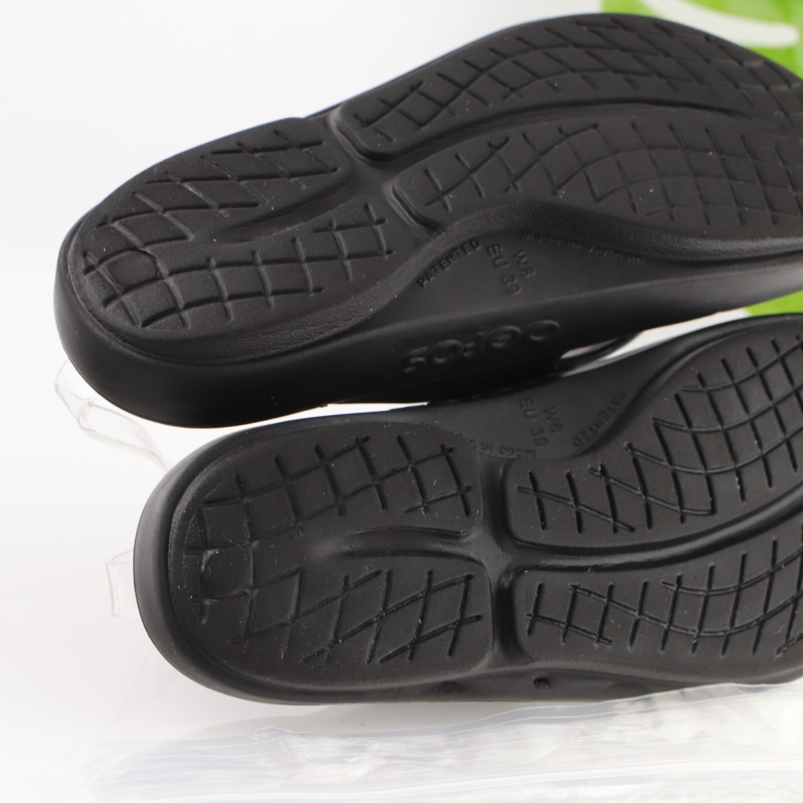 Oofos Womens OOlala Recovery Sandal Size 39 8 Black Thong Slide Casual