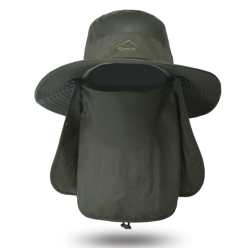 Adjustable Waterproof Wide Brim Sun Hat UV Protection Fishing Bucket Boonie Cap