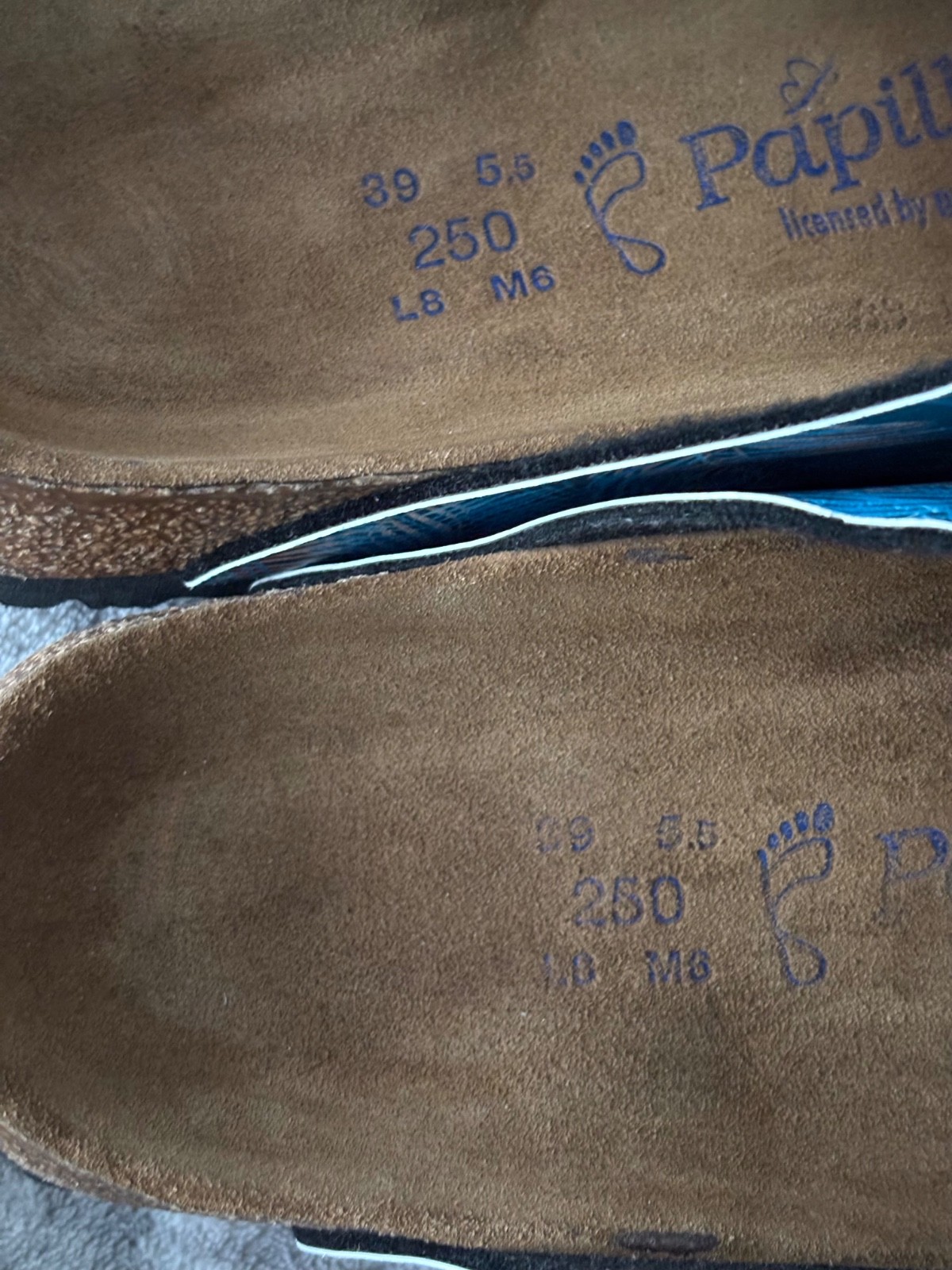 PAPILLIO x Birkenstock ‘Florida’ (39/8) Tropical Leaf Blue Birko-Flor Sandals
