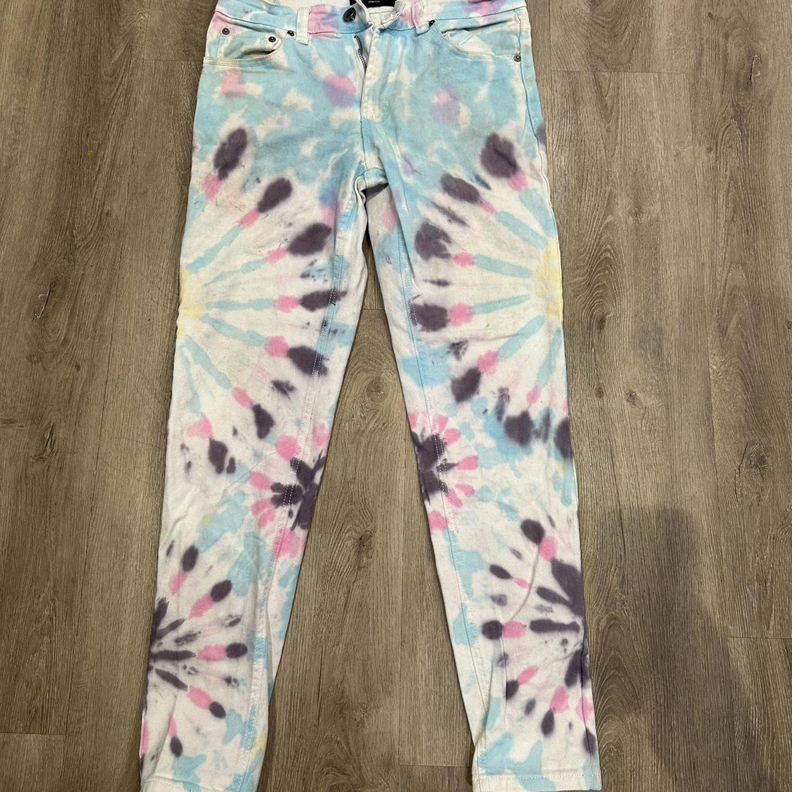Blue and pink tie-dye skinny jeans size 30 x 30